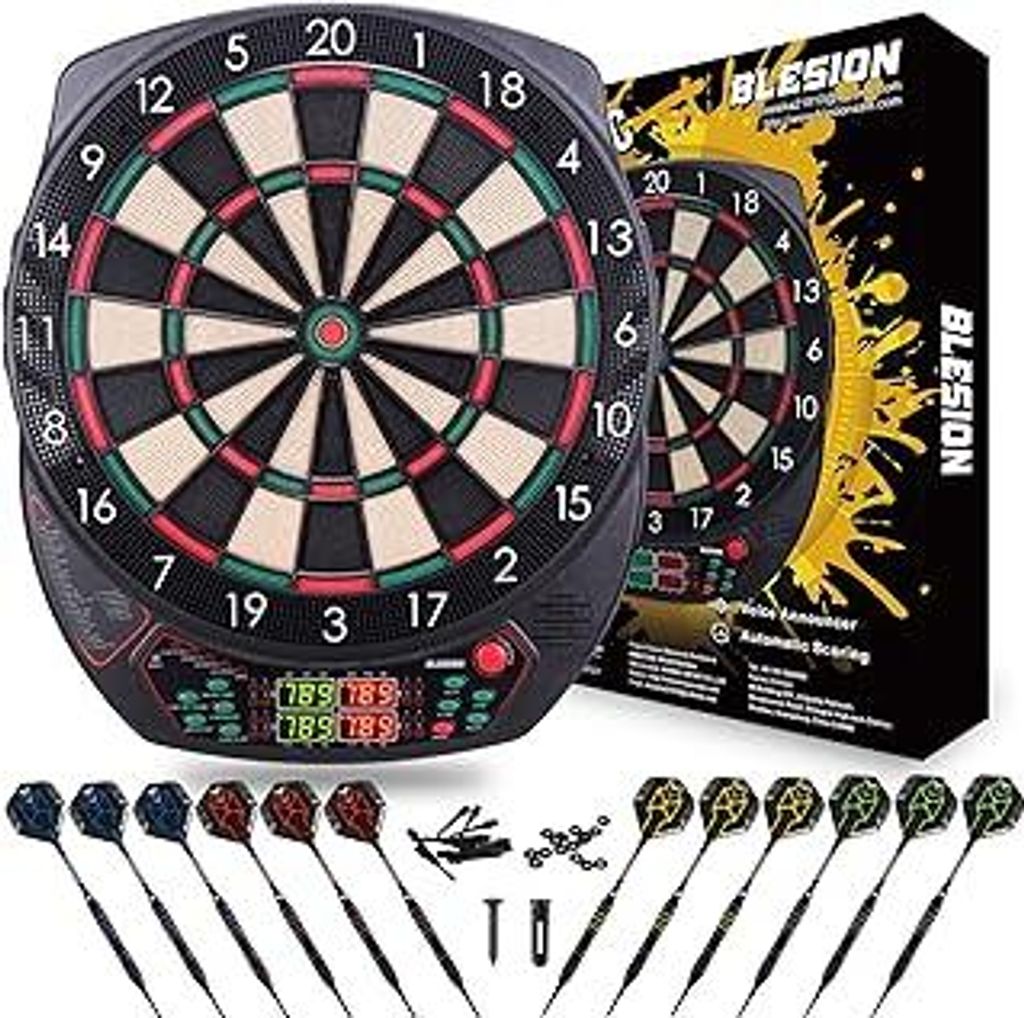 Dartscheibe Elektronisch,Elektronische Dartscheibe mit 12 pfeilen elektronisches Elektronik Dartboard Dart Scheibe Dartautomat E Dartboards