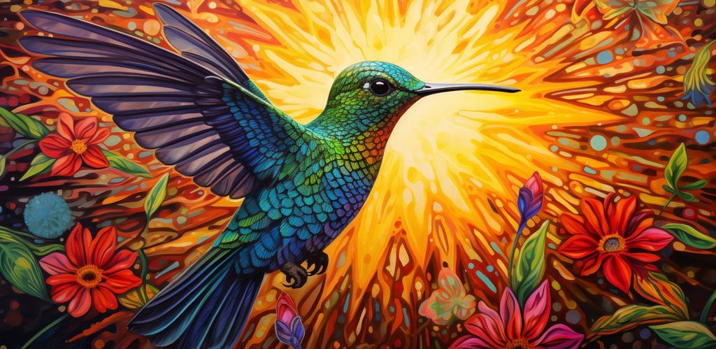 Plakat 91,3x44,5cm Kolibri Farben