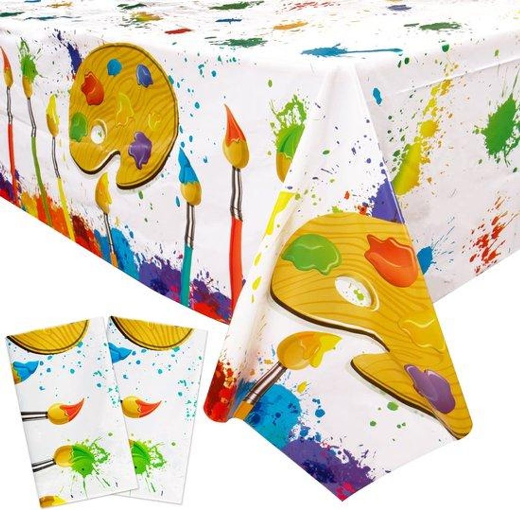 Kunststoff-Tischüberzug, 130 x 220 cm, feuchtigkeitsdicht, tafelüberzug für Basteln und Malen, für Kindergeburtstag und erste Schultage.