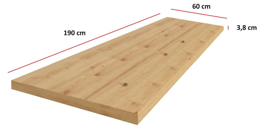 Küchen Arbeitsplatte 190cm 38 mm Küchenzeile Küchenblock Produktbild 