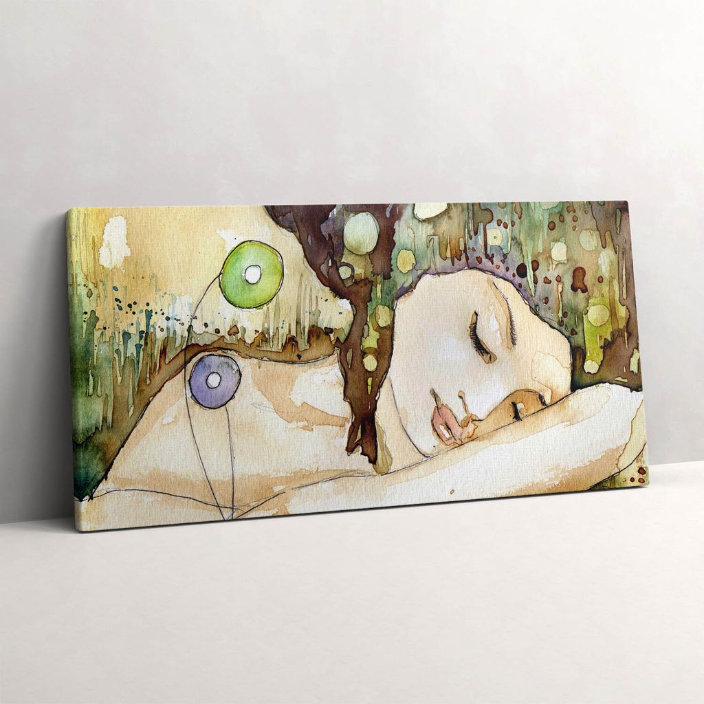 Aquarell eines schönen Mädchens – Leinwandbild Wandbild – 120x60 cm – Leinwandbilder – Wandbilder – Schlafzimmer – Flur