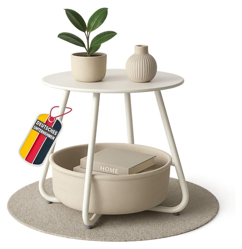 Couchtisch KOSI Weiß aus Metall Ø 45 x 45 cm mit Produktbild 