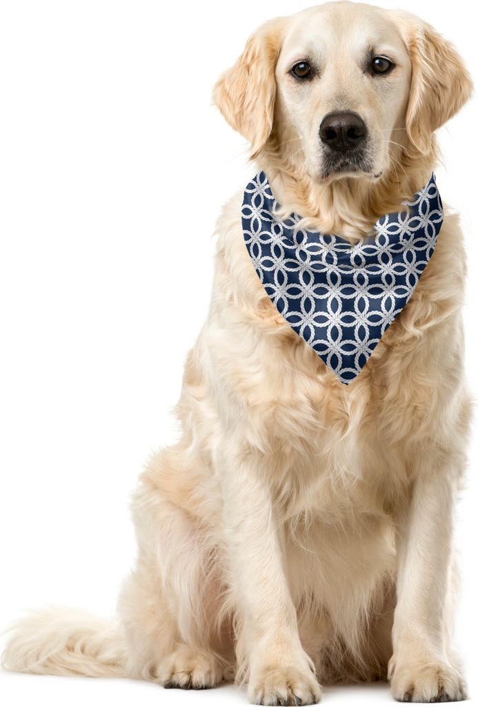 ABAKUHAUS Navy blau Haustier Bandana, Geometrisches Marine-Seil, 40x40 cm, Dunkelblau Weiß