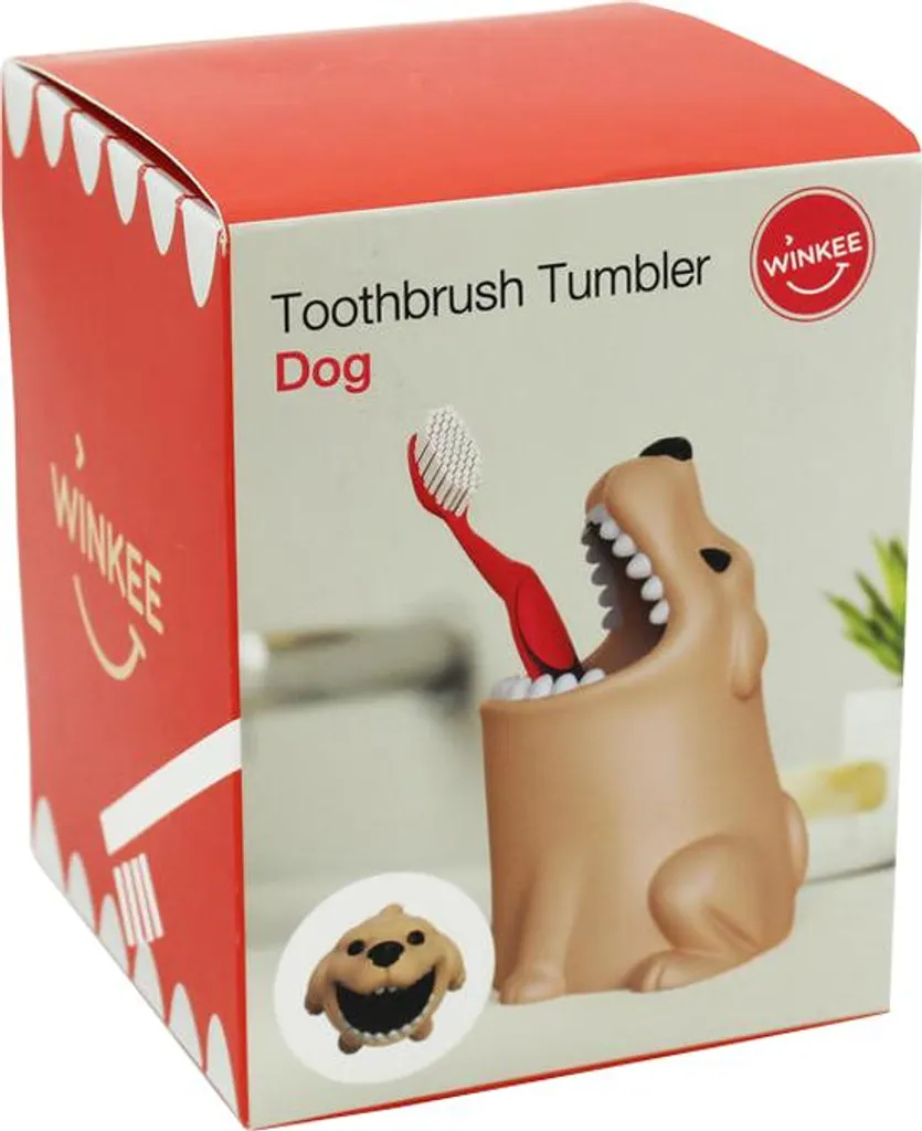 Support brosses à dents Chien stable et robuste en céramique blanche - 3
