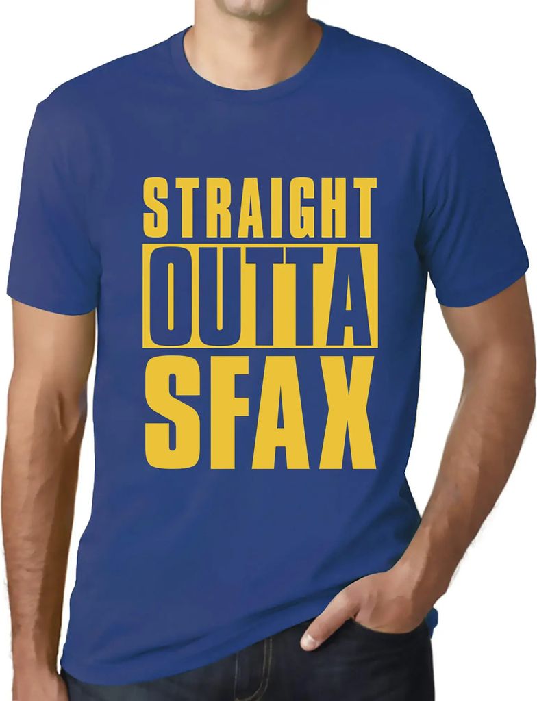 Herren Grafik T-Shirt Direkt aus Sfax – Straight Outta Sfax – Öko-Verantwortlich Vintage Jahrgang Kurzarm Lustige Druck Geburtstag Geschenk Mann