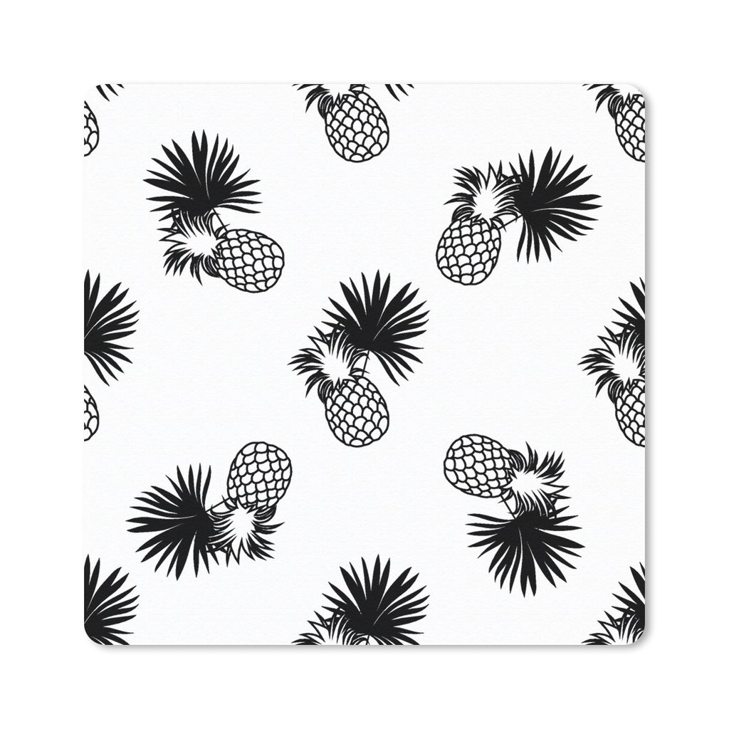 MuchoWow Mauspad Mousepad Ananas - Muster - Dschungel 20x20 cm - Mousepads - Maus Mat - Pad - Mausunterlage - Desk Mat - Bureauartikeln