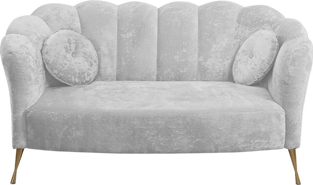 MIRJAN24 Sofa Adria, Stilvoll Polstermöbel, Modernes Design, Zweisitzer Couch vom Hersteller (Farbe: Eureka 2132, Füße: Gold)