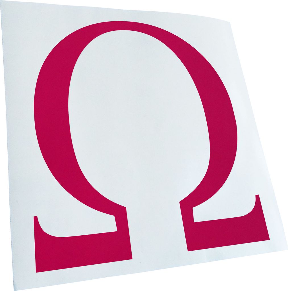 Kiwistar - Autoaufkleber - Omega Symbol Heckscheibe - Aufkleber für Auto Kfz Fahrrad, LKW, Truck Mofa