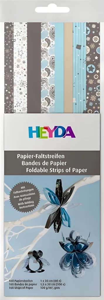 Heyda 204875655 Jeu de bandes pliantes Noël argent et bleu 1x30 cm
