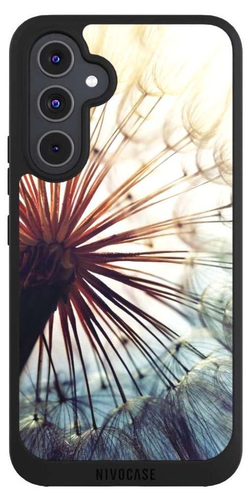 NIVOCASE Handyhülle für Samsung Galaxy A54 5G Hülle NIVOpure Case Schwarz Blumen Fotografie Pusteblume