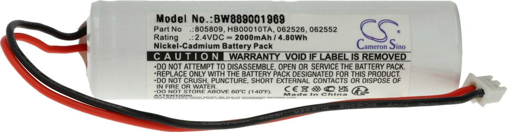 vhbw Akku Ersatz für Legrand 062552, 062526, HB00010TA, 805809, 061092 für Fluchtweg, Notfallbeleuchtung (2000 mAh, 2,4 V, NiMH)
