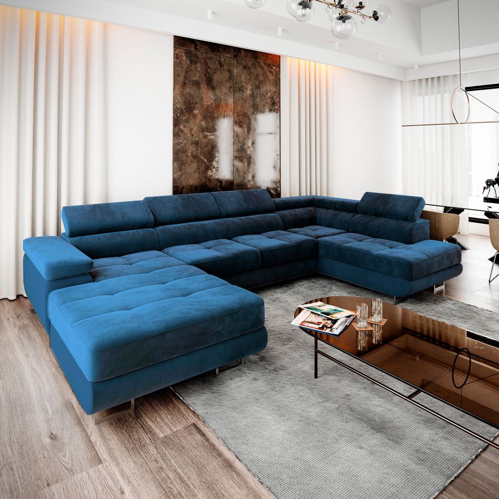 Masseno Ecksofa CASONE R-S mit Schlaffunktion U-Form, Sofa Produktbild 