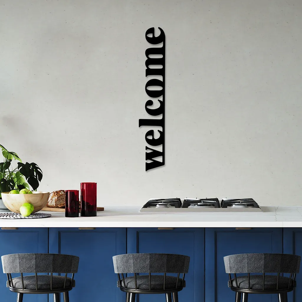 Accessoire Mural Noir en Acier Welcome-5 Wallity Format Vertical Slim - 3