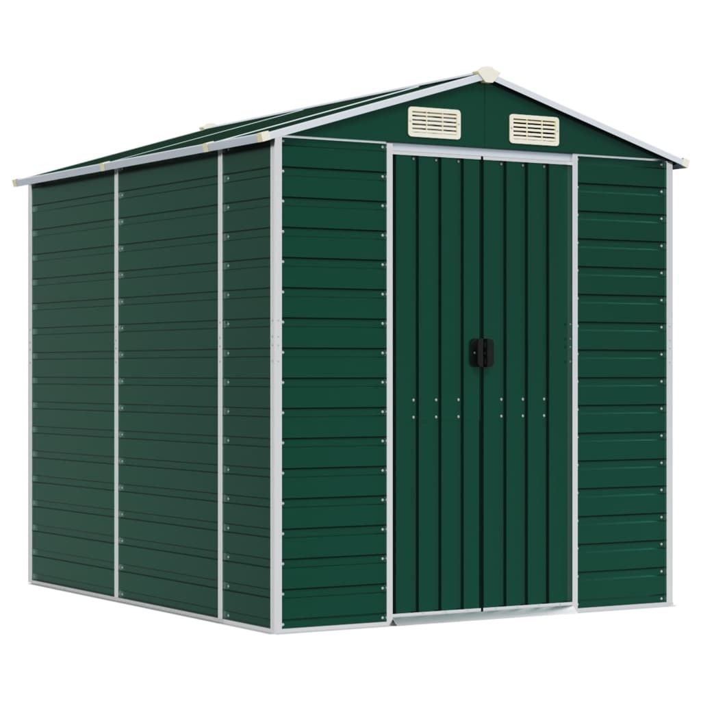 vidaXL Gartenhaus Grün 191 x 215 x 198 cm Verzinkter Stahl