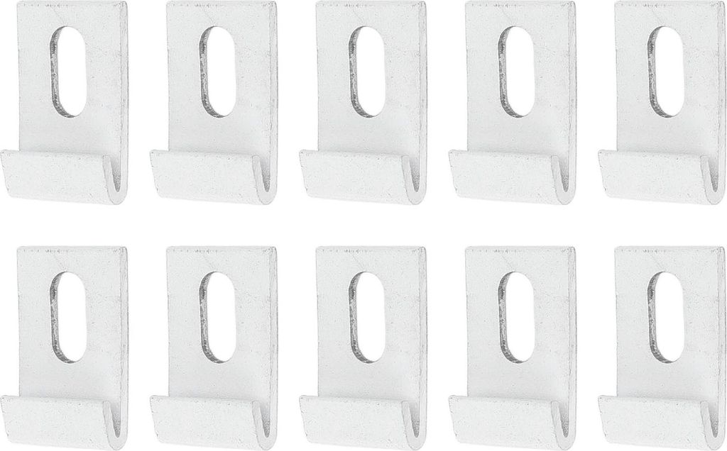 10-teiliges Gewächshaus-Basis-Haken-Set, Aluminium-Clips, Befestigungen, Befestigung für Gartengebäude, Film-Sonnenschutznetz, weiß