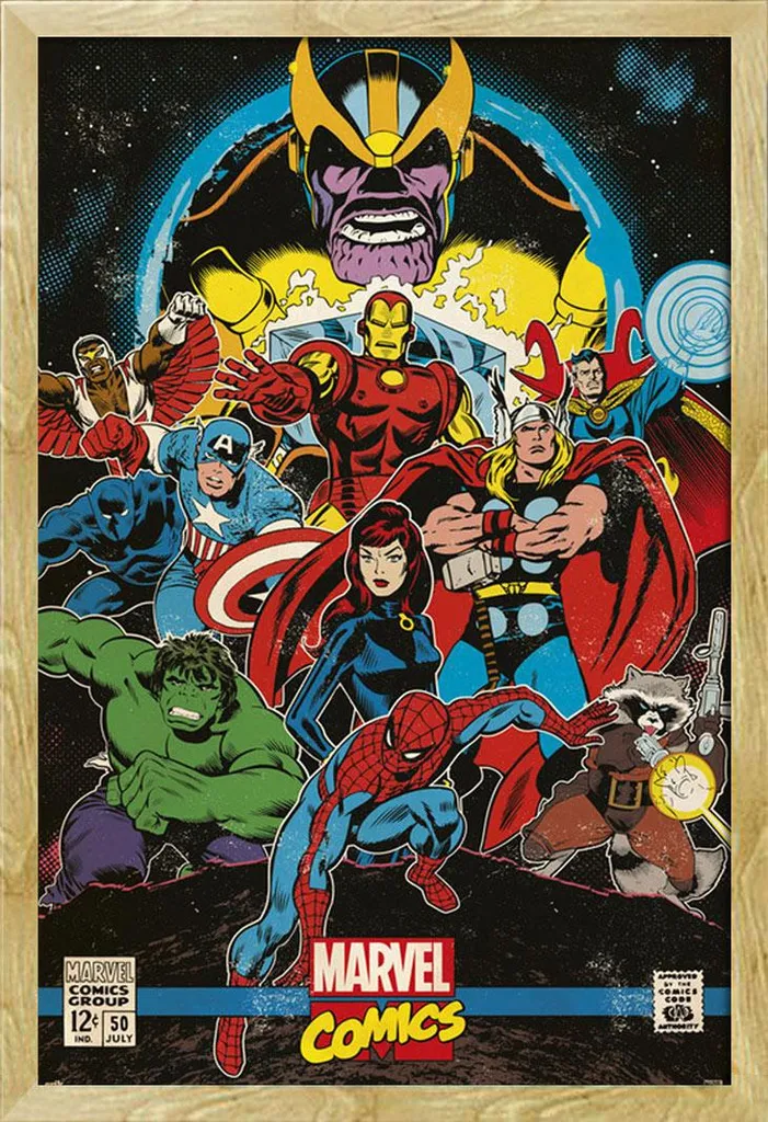 Affiche Marvel avec cadre interchangeable Shinsuke en MDF et vitre acrylique