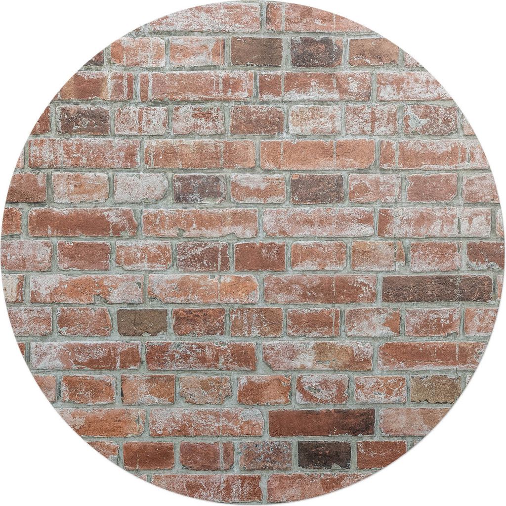 Retro-Ziegelmauer – Bodenschutzmatte – Stuhlunterlage – Bürostuhlmatte – Rutschfeste Bodenmatte – Schutzmatte für Hartboden – fi 100 cm