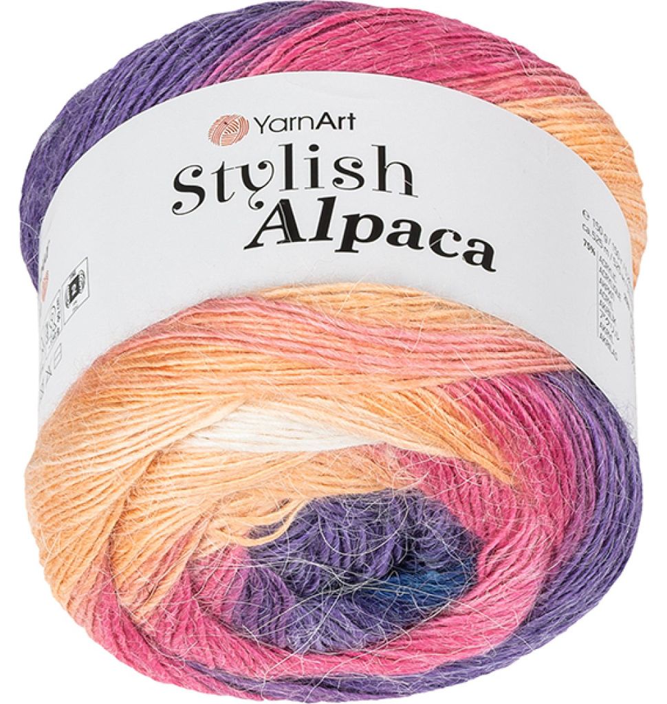 Garn „Stylish ALPACA“ – 150 g, 525 m – Rosa, Violett Produktbild 