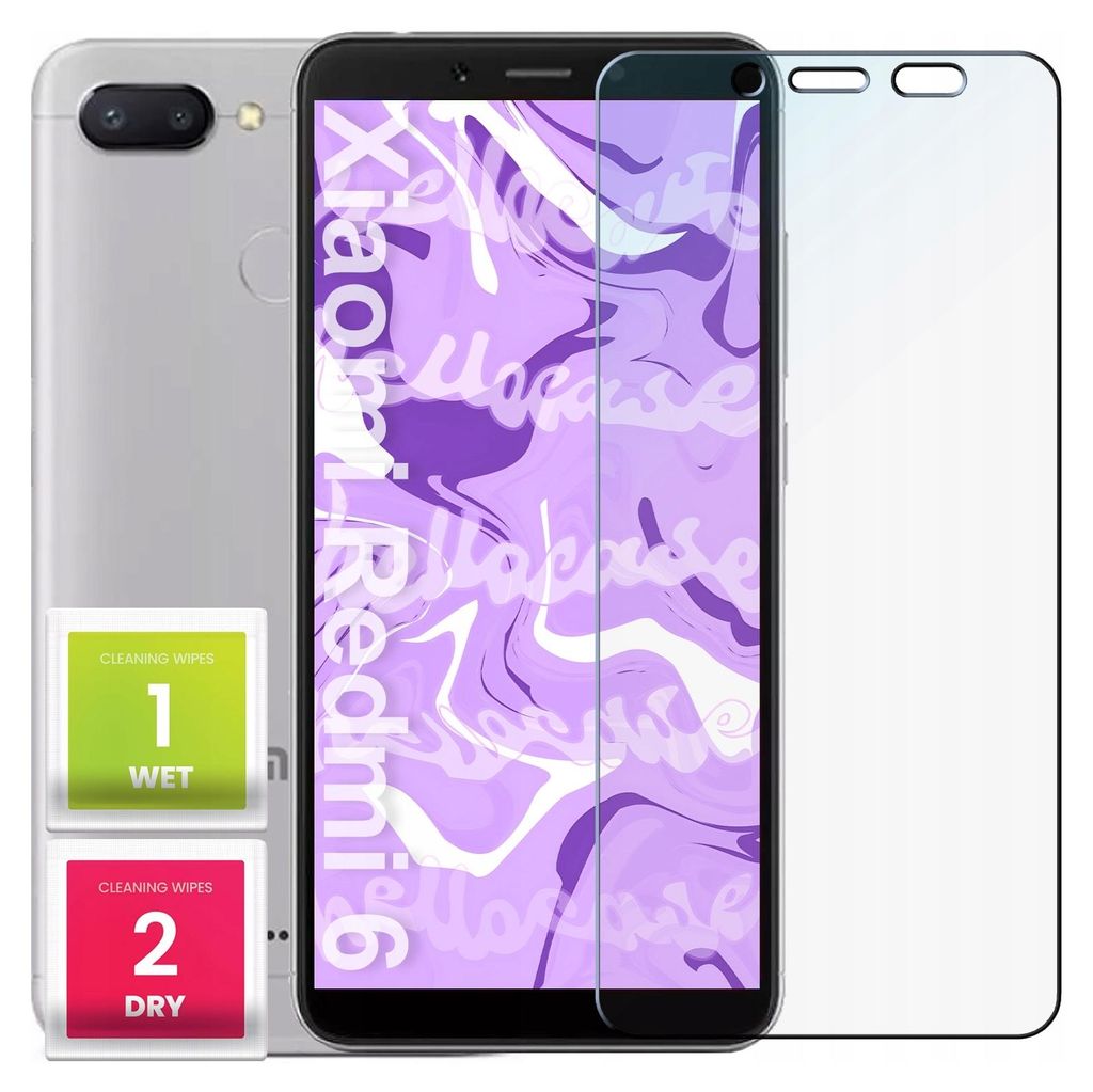 Glas für XIAOMI REDMI 6 Panzerglas Panzerfolie Schutzglasfolie Displayschutzglas Echt Glas Schutz Folie Display Glasfolie 9H HELLOCASE
