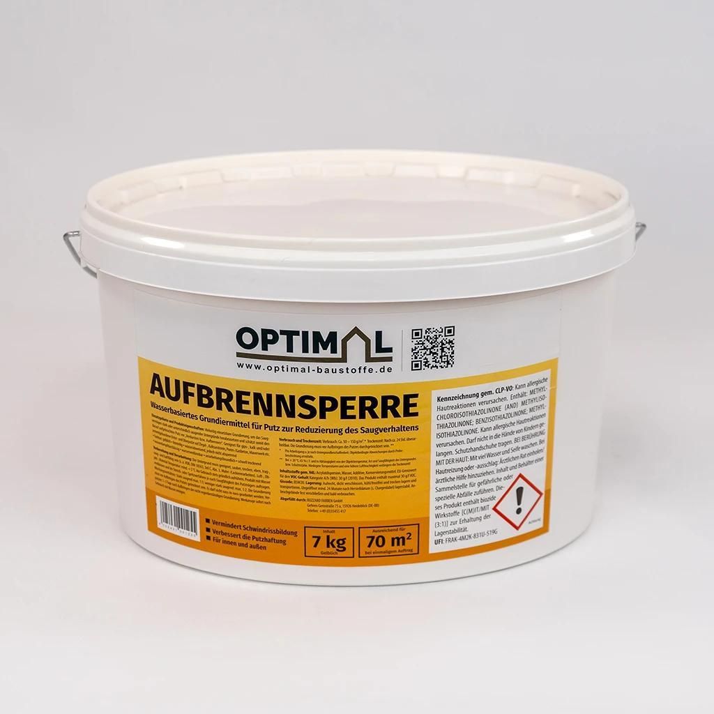 OPTIMAL Aufbrennsperre Grundierung gelblich für innen und außen 7 kg - Grundierkonzentrat für stark saugende und unterschiedlich saugende Unterg...