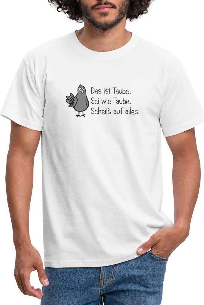 Spreadshirt Sei wie Taube Witz Männer T-Shirt, 3XL, Weiß
