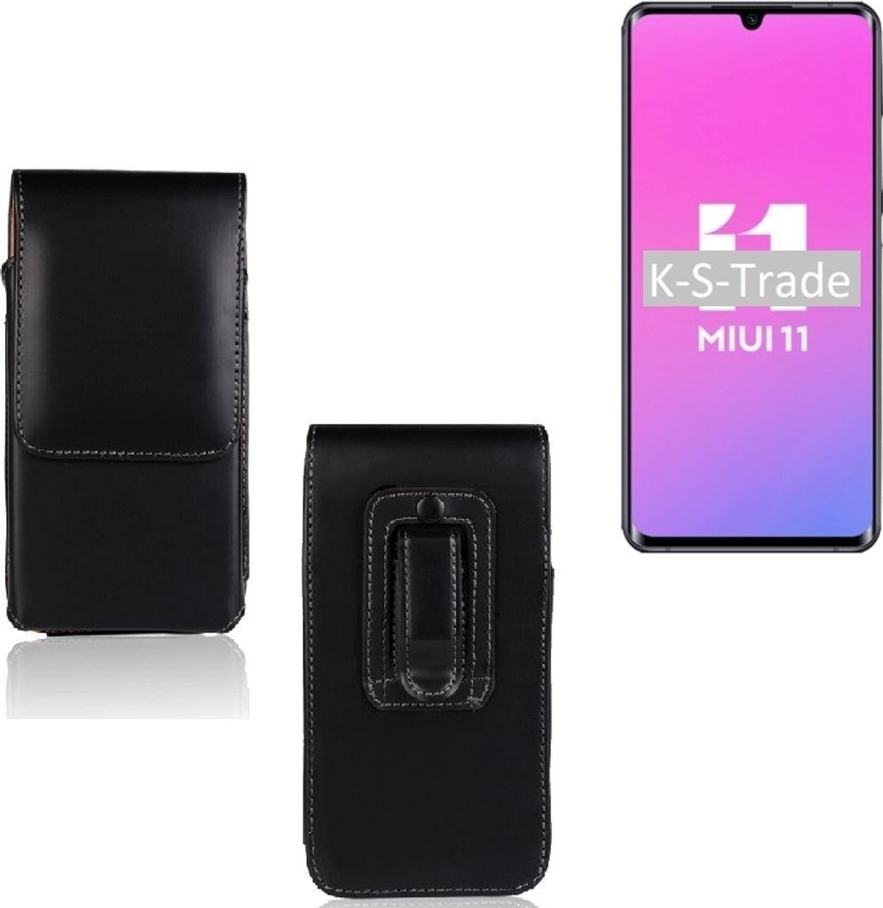 K-S-Trade Gürteltasche für Xiaomi Mi Note 10 Lite Schutz Hülle Handy Hülle mit Magnetverschluss Holster in schwarz