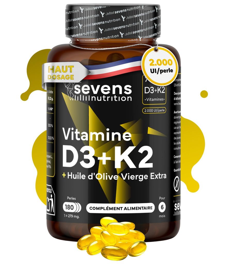 Gélules de vitamine D3 et K2 4 000 UI avec MK7, 180 gélules Image du produit 