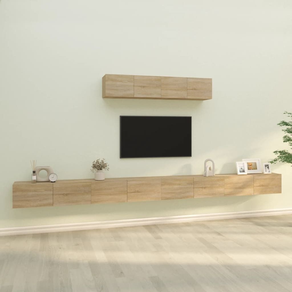 "2026 Promotion" 6-tlg. TV-Schrank-Set - TV-Möbel - Sonoma-Eiche Holzwerkstoff - TV-Regal CC4960