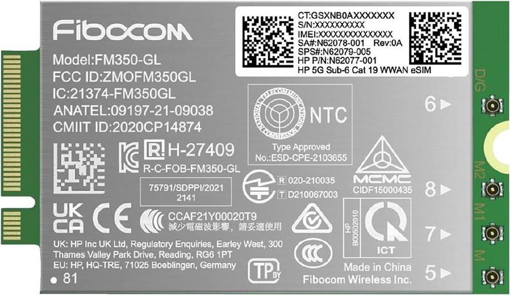 HP 5G Sub-6 Cat 19 WWAN Image du produit 