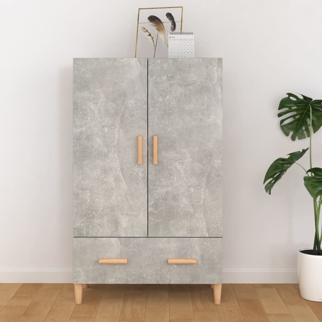 vidaXL Highboard gris béton 70x31x115 cm Bois composite Image du produit 
