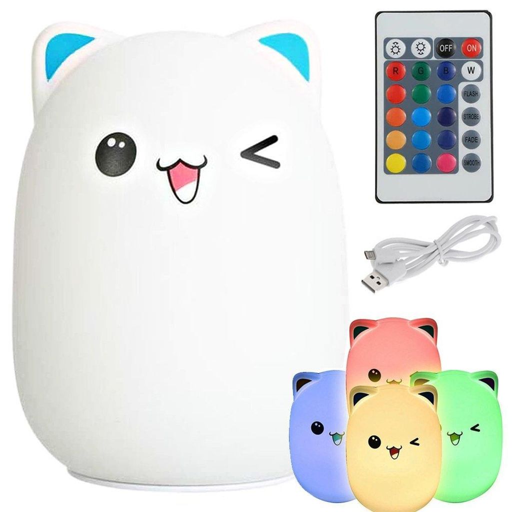 Lampka nocna led dla kota rgb z pilotem Zdjęcie produktu 