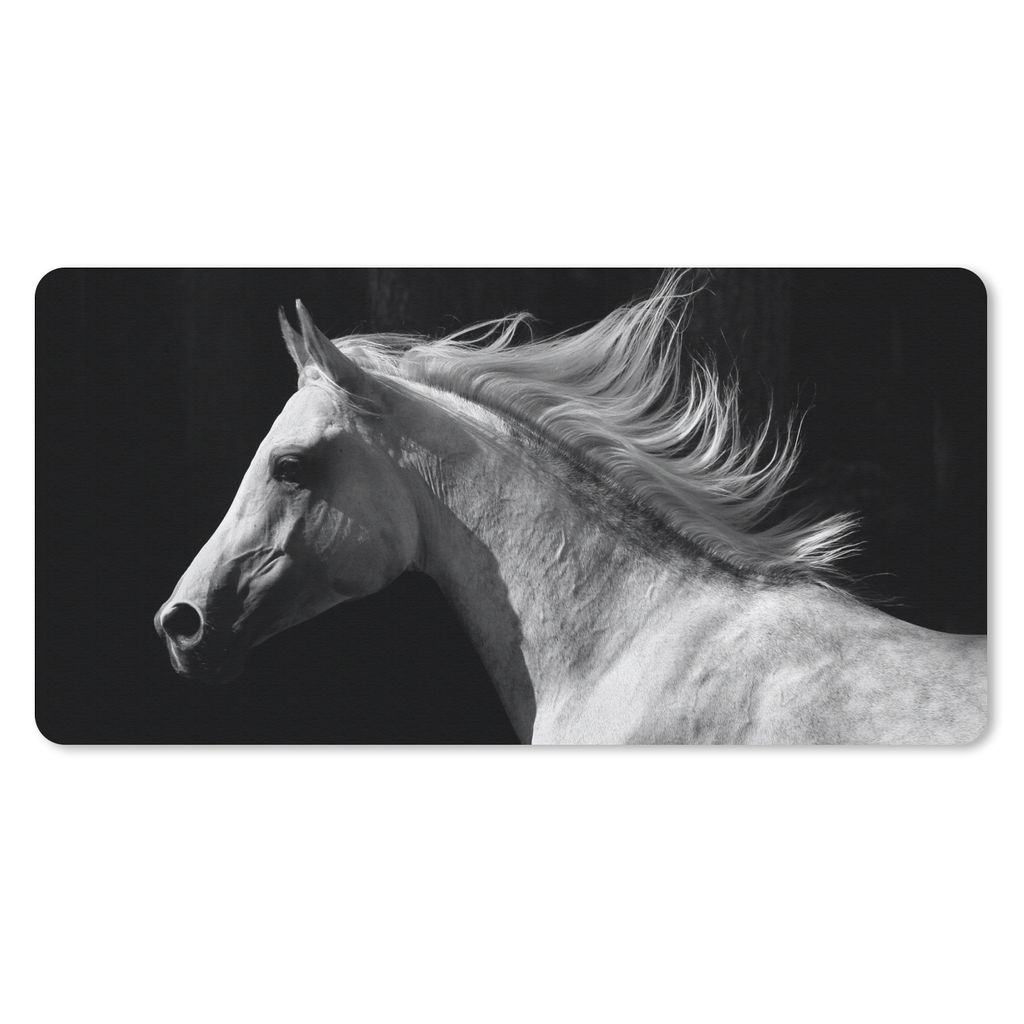 MuchoWow Schreibtischunterlage Pferde - Tiere - Porträt 80x40 cm - XXL Mauspad