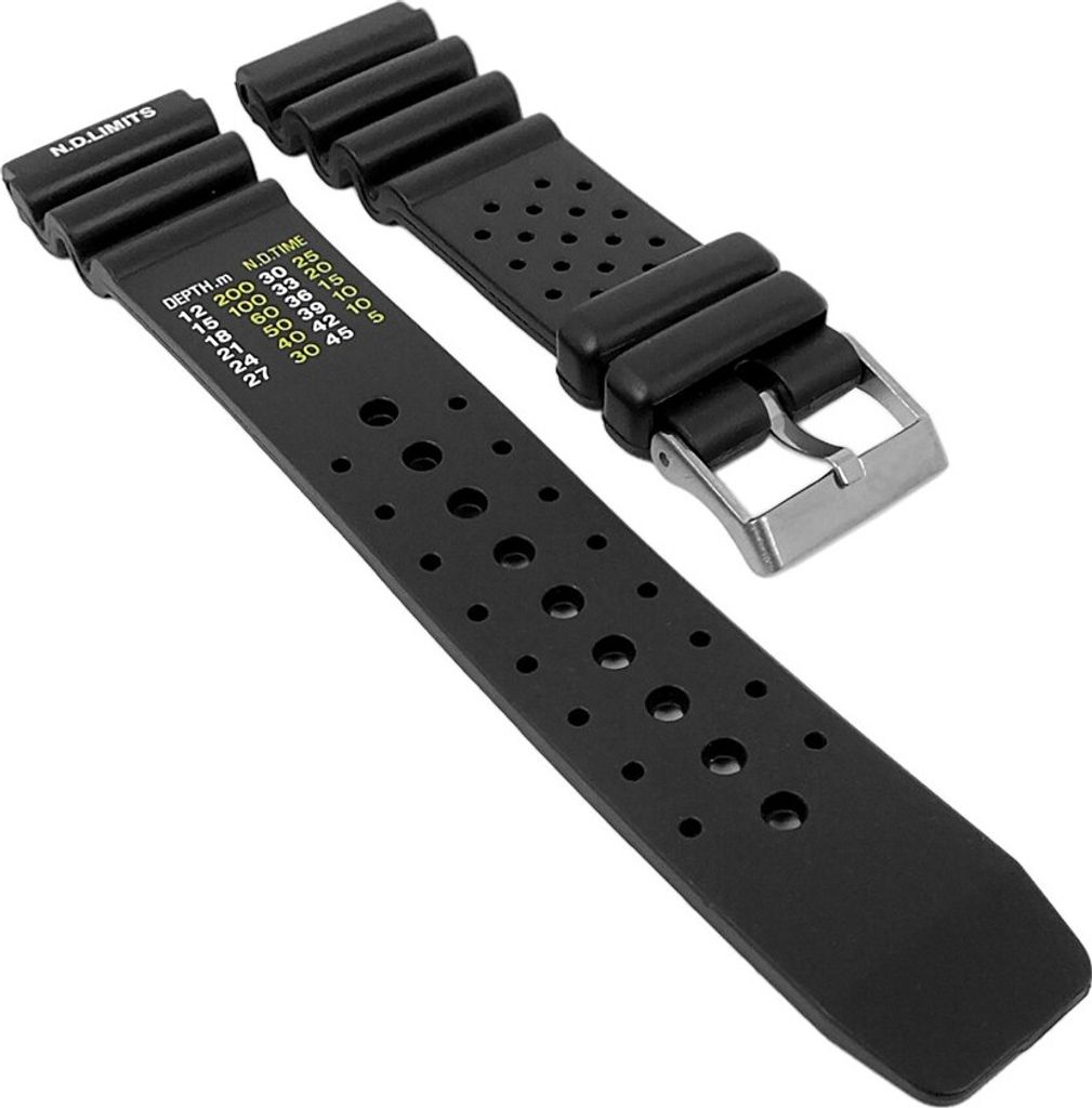 Uhrenarmband XL Taucherband schwarz 20mm 27192
