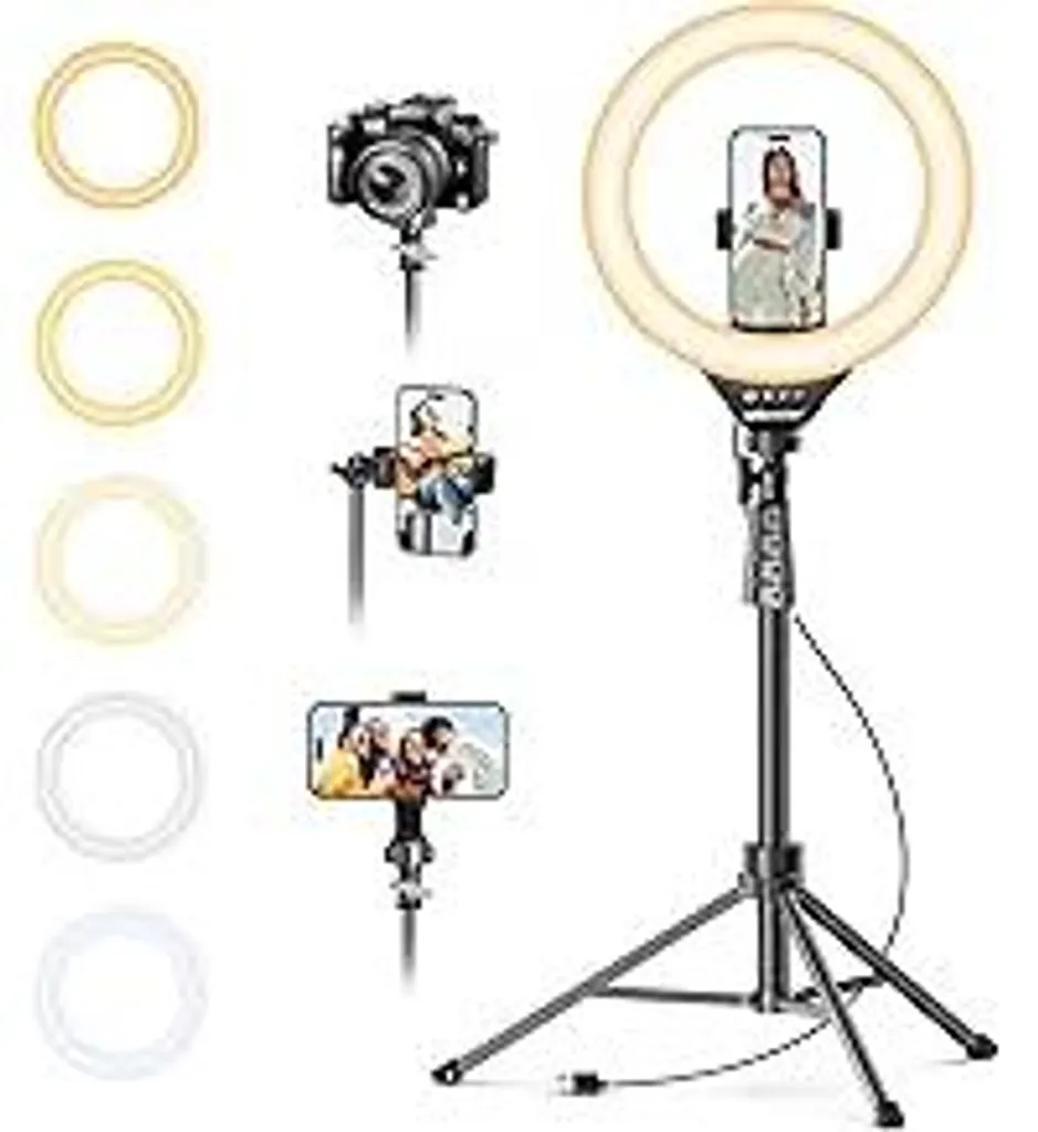 UBeesize Ring Light 12": Basta Video al Buio! Treppiede Incluso
