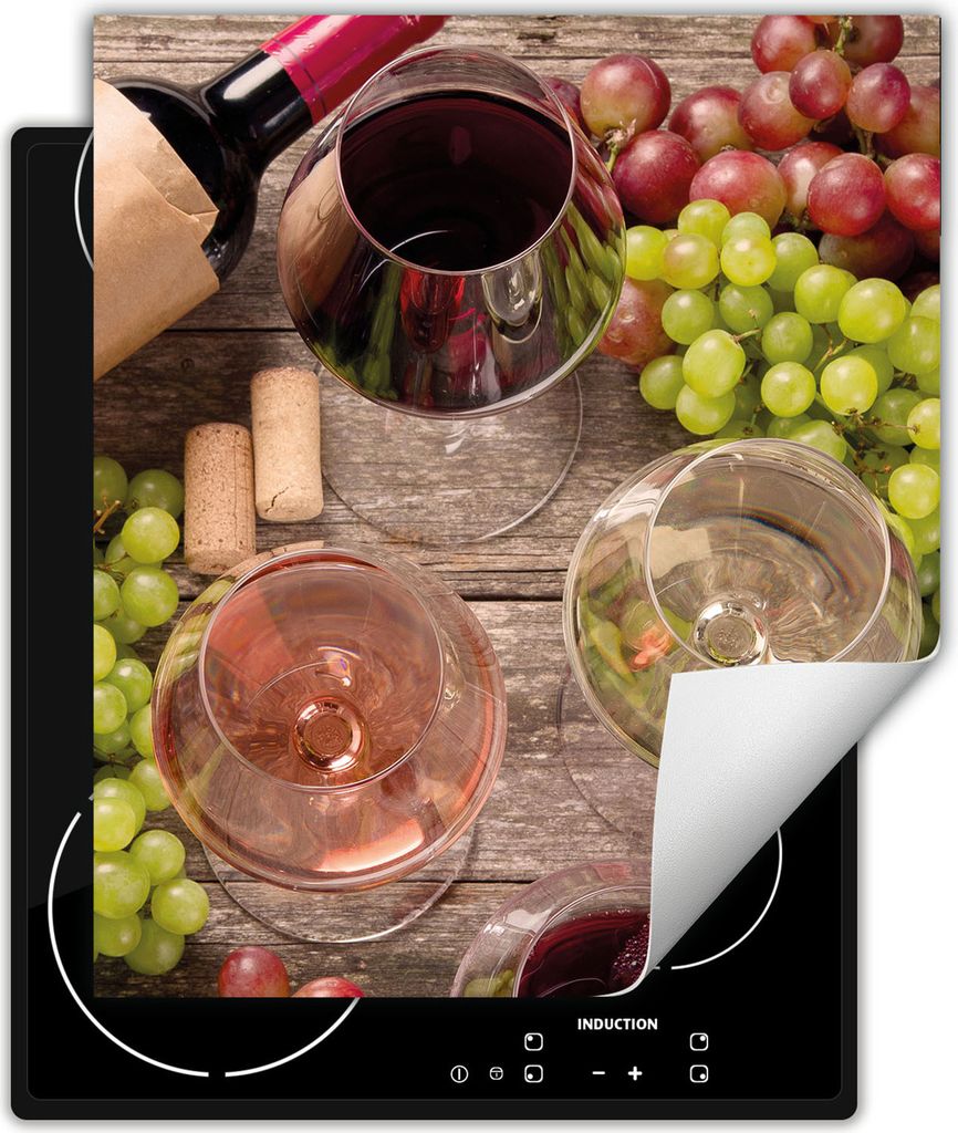 DarHaus Herdabdeckplatte 45x52 cm Anti Rutsch Matte Aufrollbar, Wein