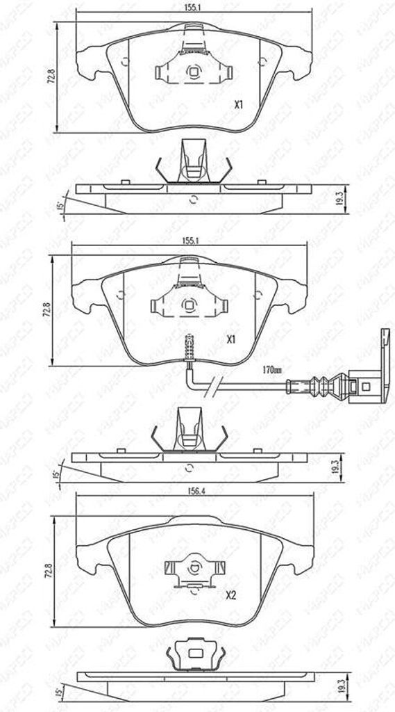 Scheibenbremsbelagsatz VA, AUDI A3 (8P), VW GOLF V, EOS, PASSAT (3C_)