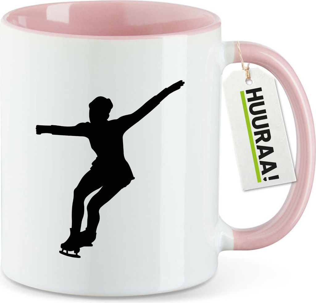 Huuraa Kaffeetasse Eiskunstlauf Silhouette 330ml Rosa Produktbild 