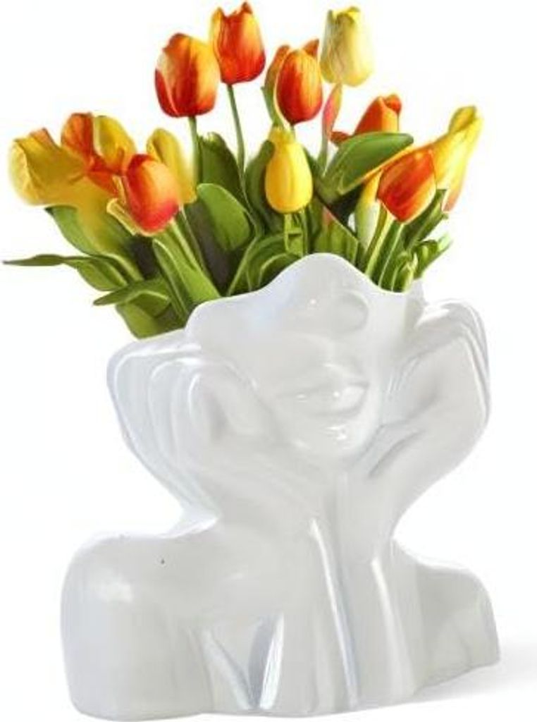 Gesicht Vase, Blume Vase Schreibtisch Dekor, Keramik Körper Vase Weibliche Form Ideale Regal , Moderne Bauernhaus Tisch , Kleine nette Bücherregal