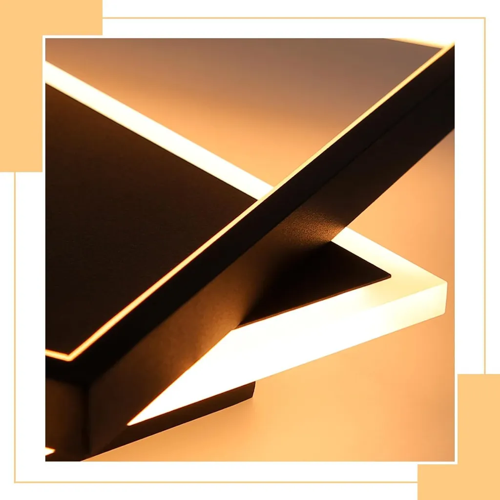 Plafonnier LED Dimmable avec Télécommande 44W Métal Noir pour Bureau