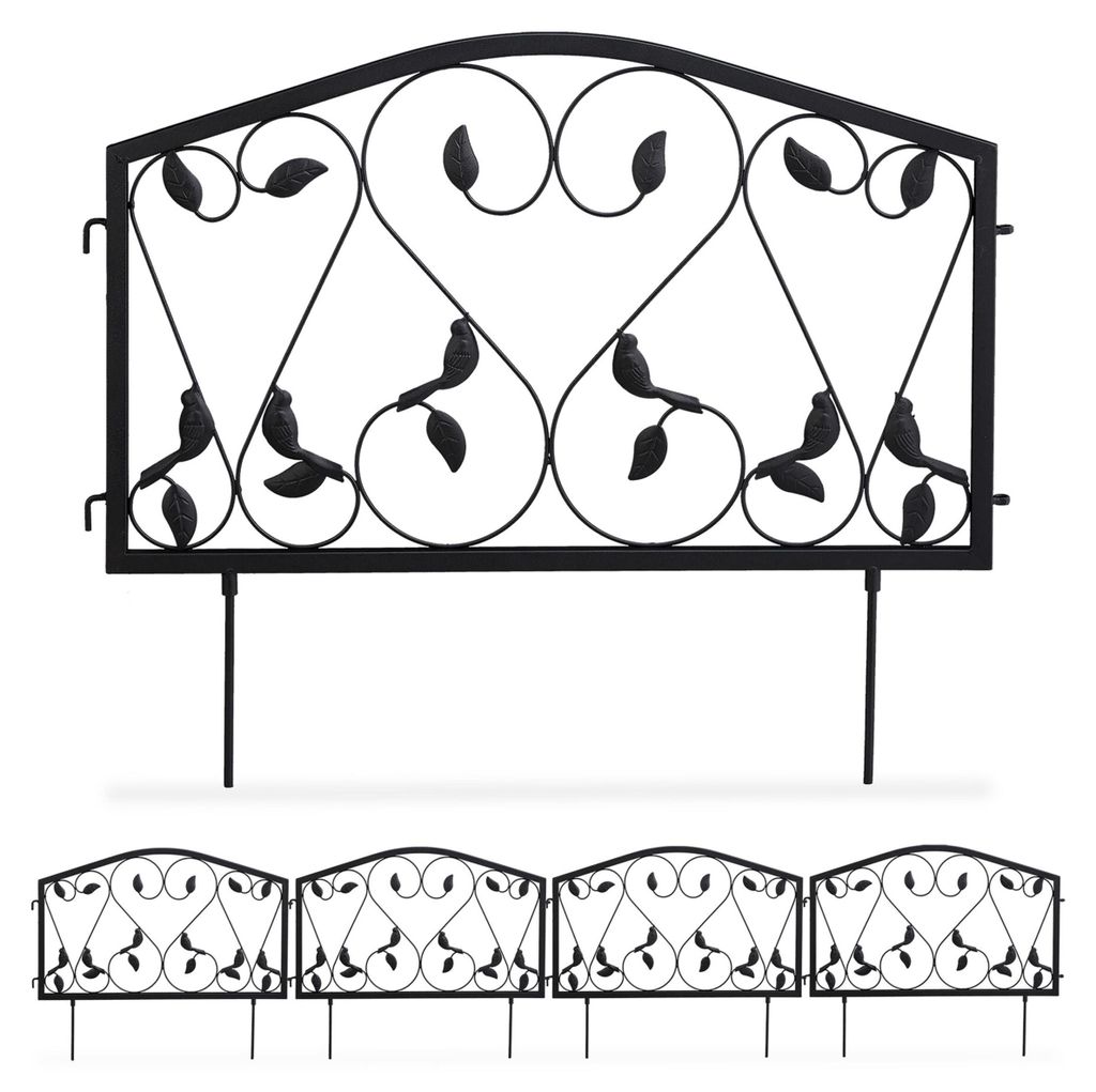 Relaxdays : clôture de parterre, ensemble de 4 éléments Image du produit 