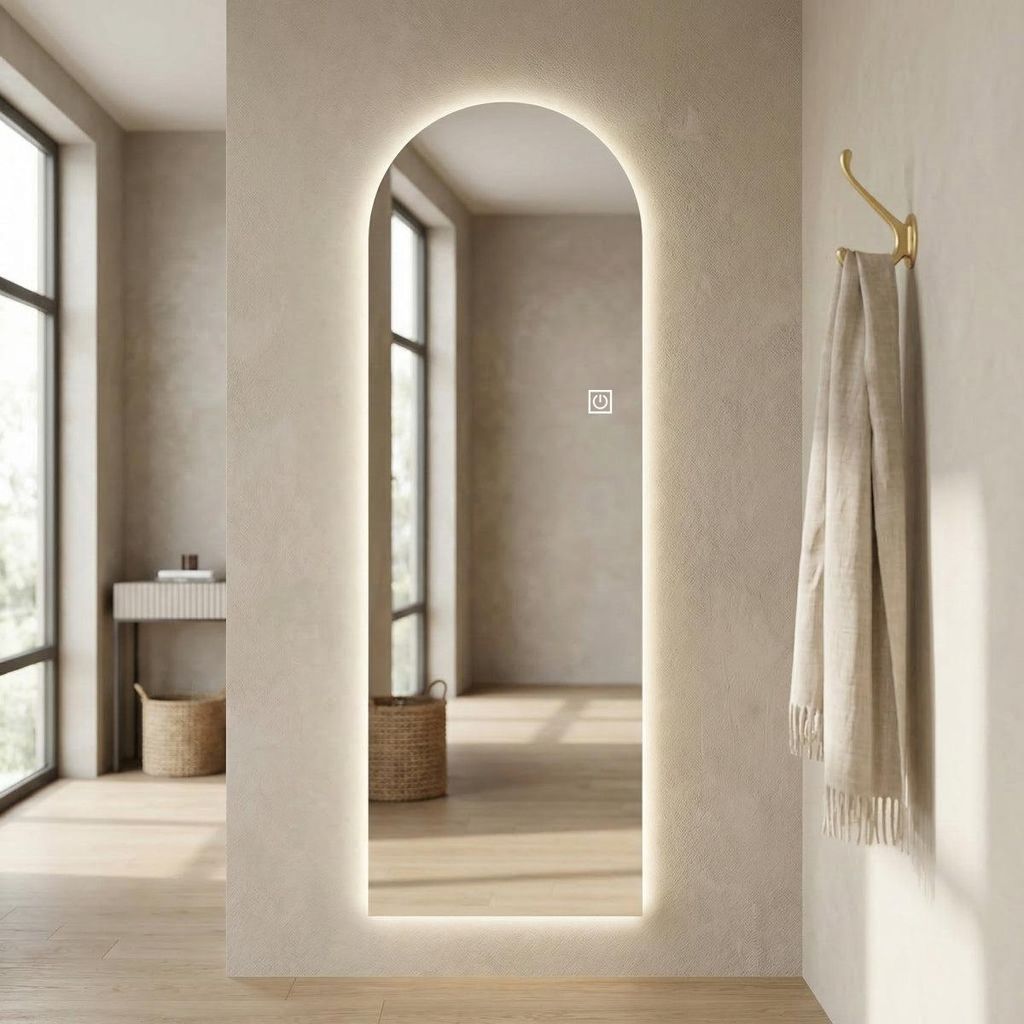 LED Ganzkörperspiegel mit Beleuchtung 150x50cm Bogen Produktbild 