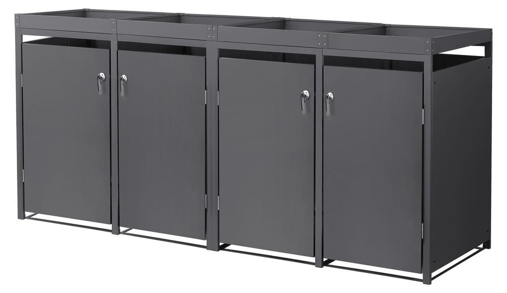 ML-Design Mülltonnenbox 4er mit Pflanzdach für 4 Produktbild 