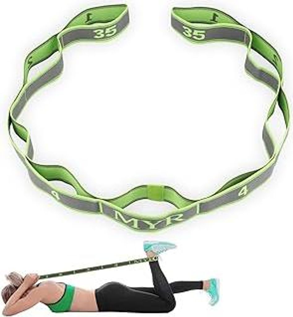 Yoga Stretching Band,Fitnessbänder Band Yoga Stretch Gurt mit 9 Schlaufen, Hochelastischer Gymnastikband, Upgrade Erweitern Yoga Stretching Strap ...
