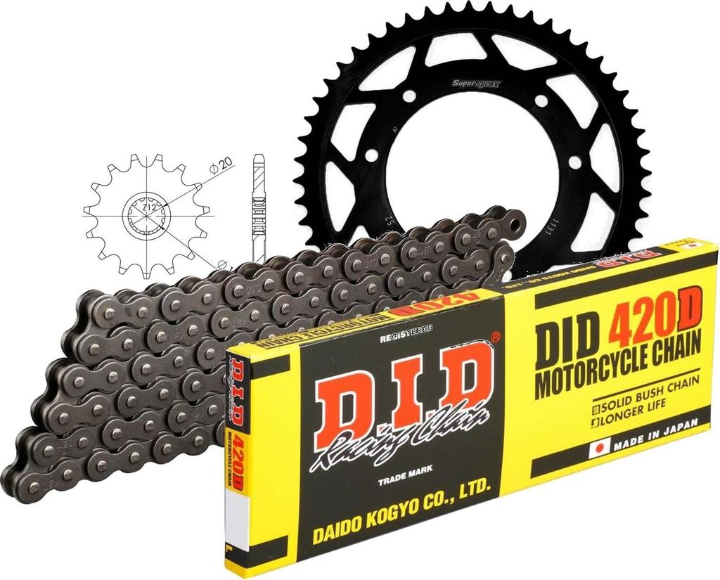 Kit Stahl PEUG/RIEJU XP6 Enduro /Track 50 04-06... 11-52-128 DID420D Clip