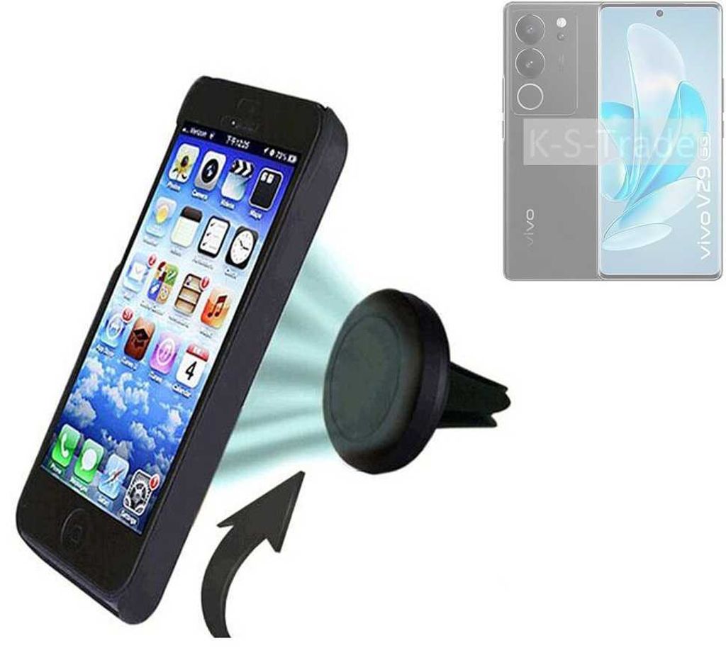 K-S-Trade Kompatibel mit Vivo V29 Auto Handy Halterung KFZ Halter Lüftungsgitterhalterung Air Vent mount Smartphone Halter