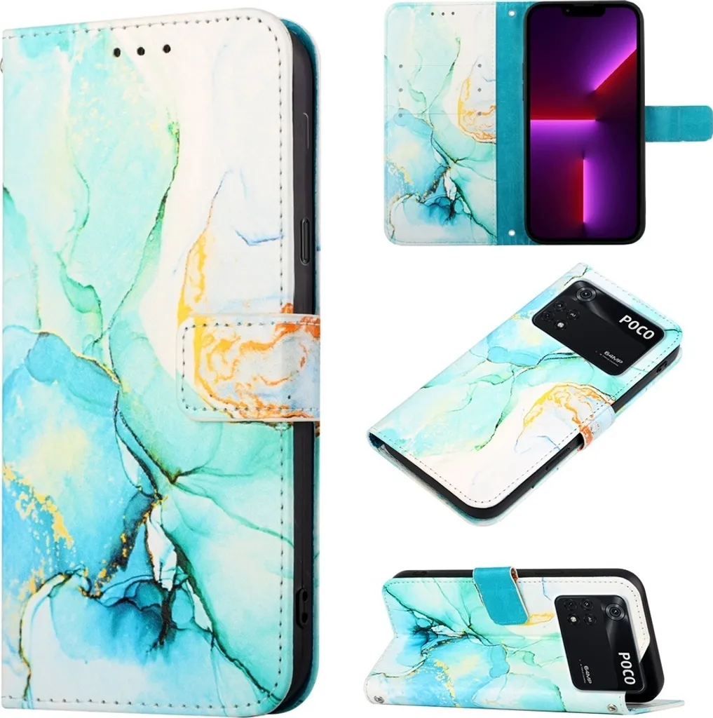 Custodia Marmo Verde per Poco M4 Pro 4G | Un Tocco di Natura e Stile