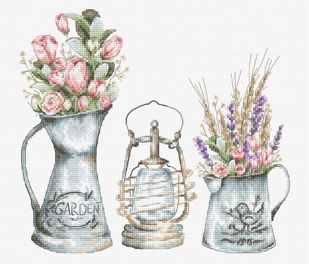 Luca-S Kreuzstich Set "Lampe", Zählmuster, 20x19cm