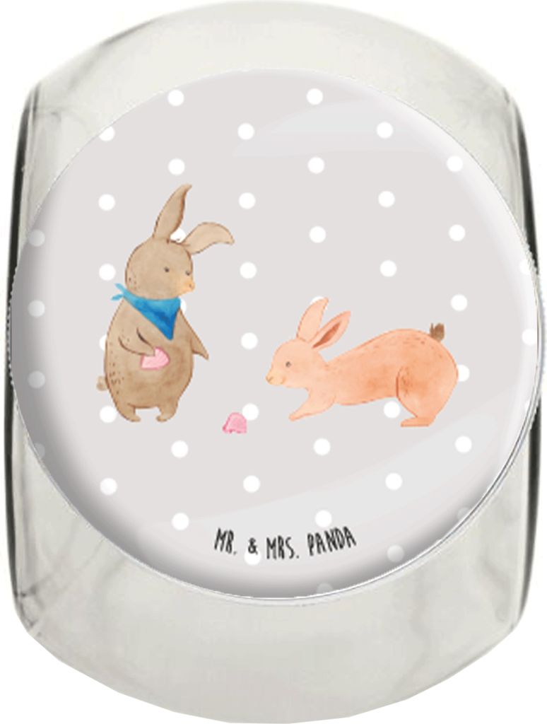 Mr. & Mrs. Panda Kaffeedose Hasen Muschel XL 2000ml - Grau Pastell - Geschenk, Meer, aufbewahrungsglas, Best Friends, Aufbewahrungsdose, Vorratsbeh...