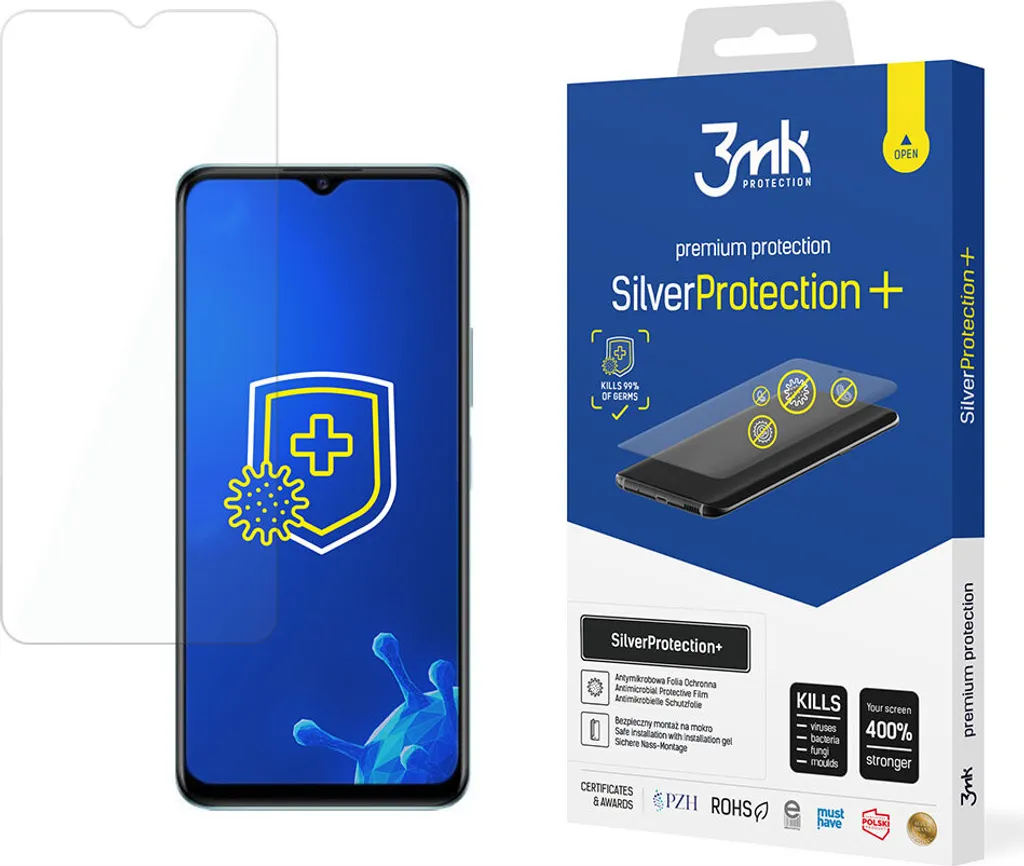 Pellicola Vivo Y76 5G 3Mk Silver Protection+ | Protezione Antibatterica