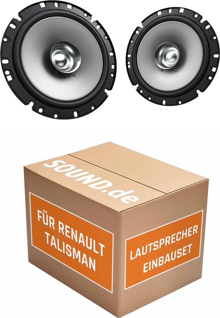 Lautsprecher Boxen Einbaupaket Front Kenwood KFC-S1756 passend für Renault Talisman | 2x Tief-Mitteltöner mit integriertem Hochtöner 300W MAX